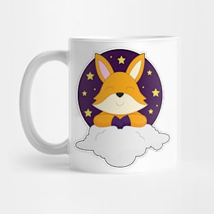 Fox Night Clouds Stars Mug